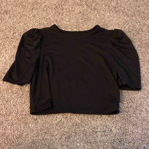 Black ribbed crop top